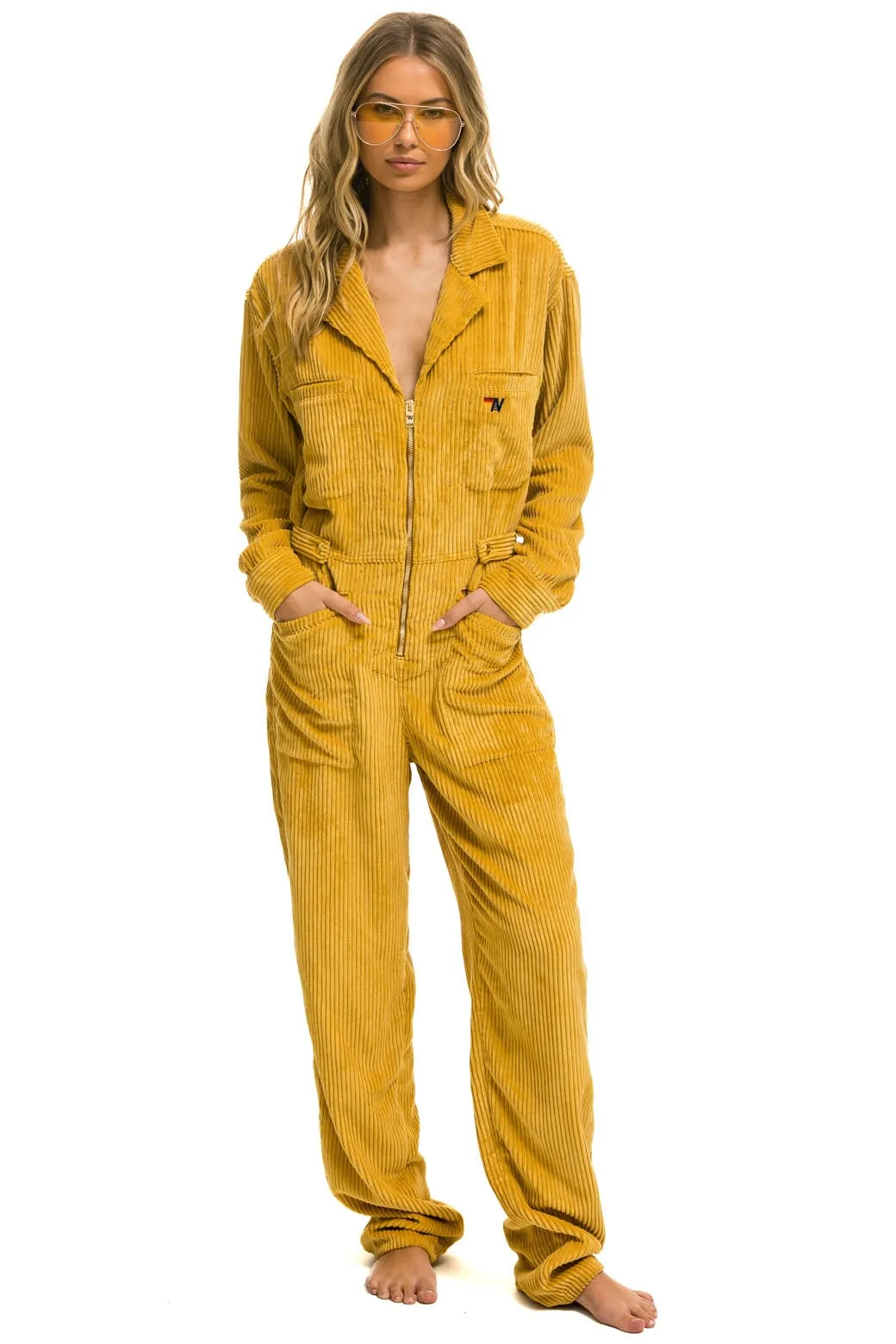 UNISEX CORDUROY FLIGHT SUIT - HONEY sold by Aviator Nation product image thumbnail 3