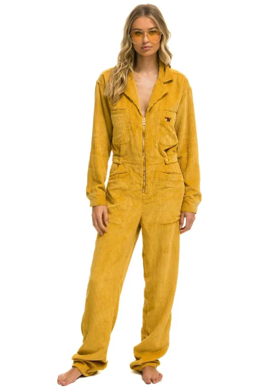 UNISEX CORDUROY FLIGHT SUIT - HONEY sold by Aviator Nation