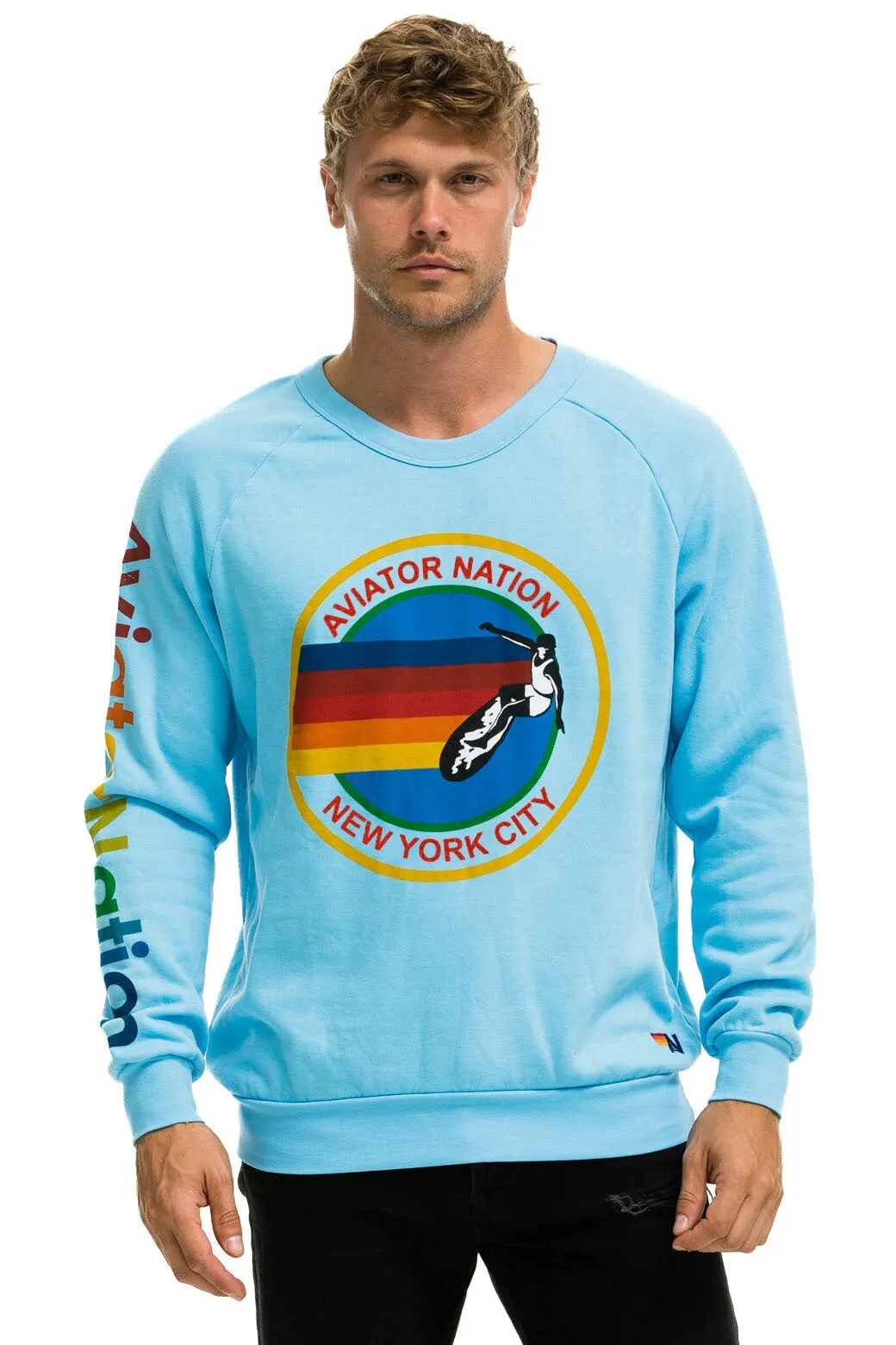 AVIATOR NATION NEW YORK CITY CREW SWEATSHIRT - SKY sold by Aviator Nation product image thumbnail 2
