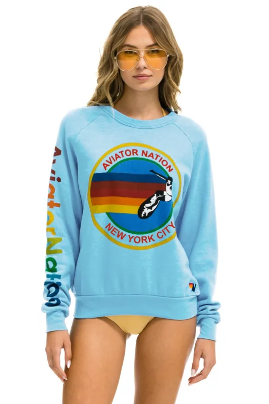 AVIATOR NATION NEW YORK CITY CREW SWEATSHIRT - SKY sold by Aviator Nation