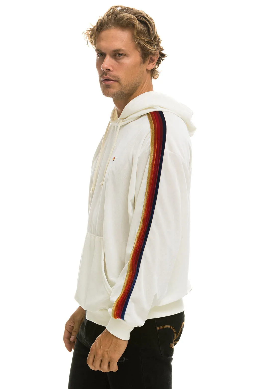 CLASSIC VELVET RELAXED PULLOVER HOODIE - WHITE sold by Aviator Nation product image thumbnail 4