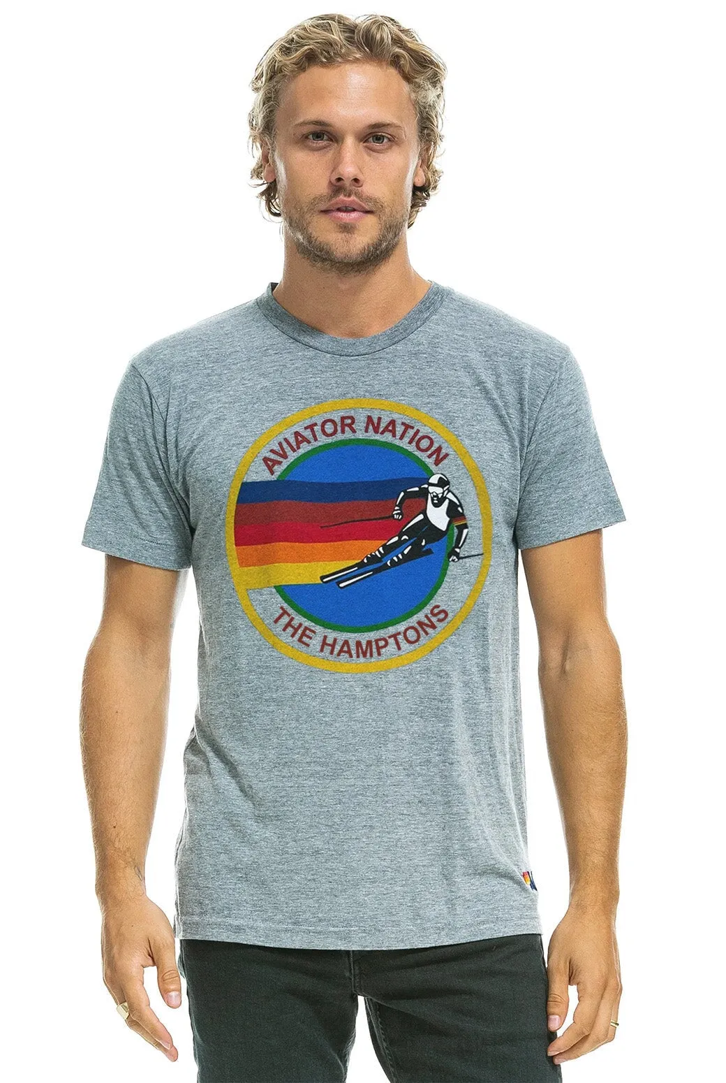 AVIATOR NATION HAMPTONS UNISEX CREW TEE - HEATHER GREY sold by Aviator Nation product image thumbnail 2