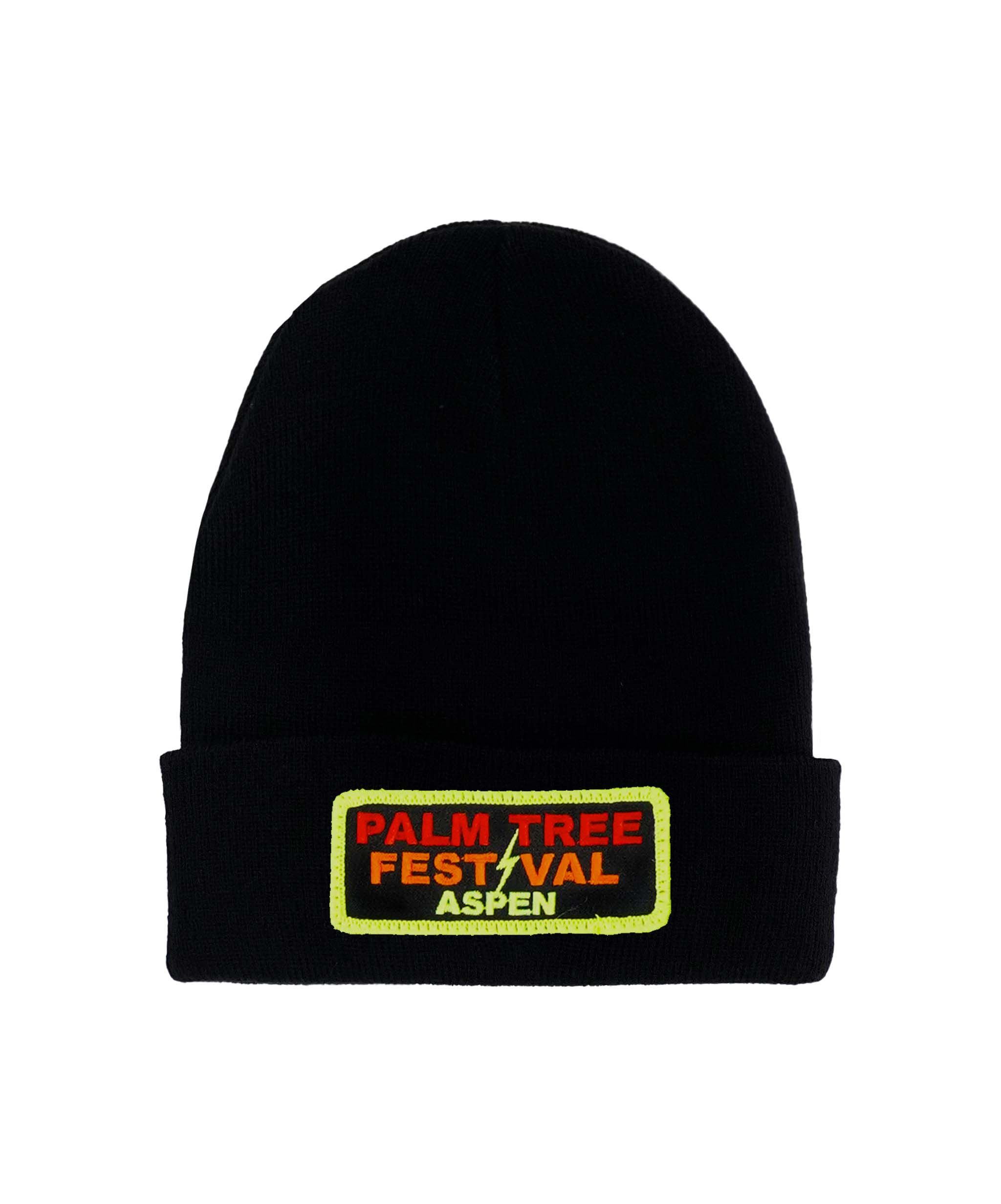 PALM TREE FESTIVAL ASPEN 2024 BEANIE - BLACK sold by Aviator Nation