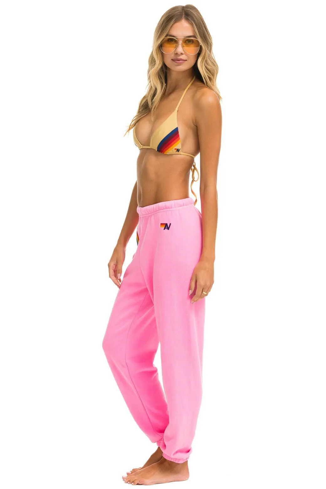 RAINBOW EMBROIDERY SWEATPANTS - NEON PINK sold by Aviator Nation product image thumbnail 2