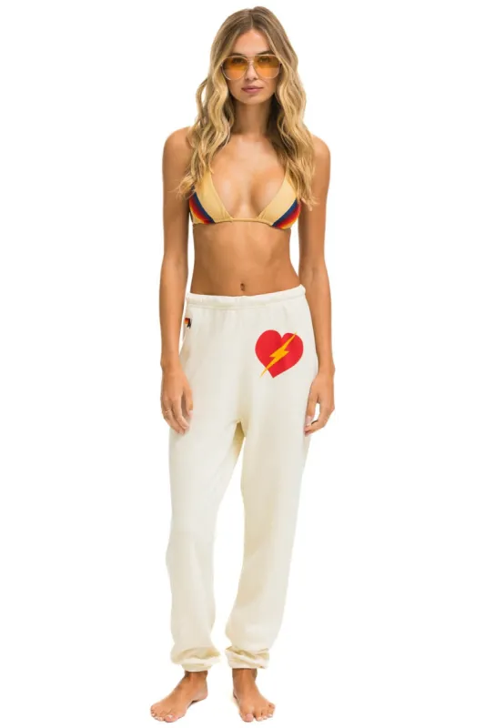 BOLT HEART SWEATPANTS - VINTAGE WHITE sold by Aviator Nation