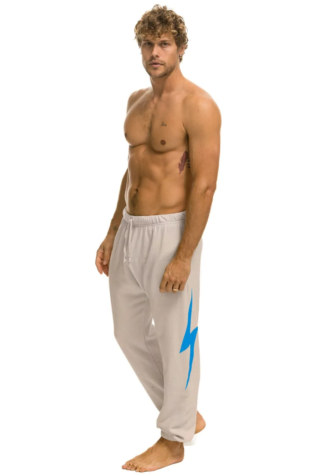 BOLT SWEATPANTS - SAND // BLUE sold by Aviator Nation