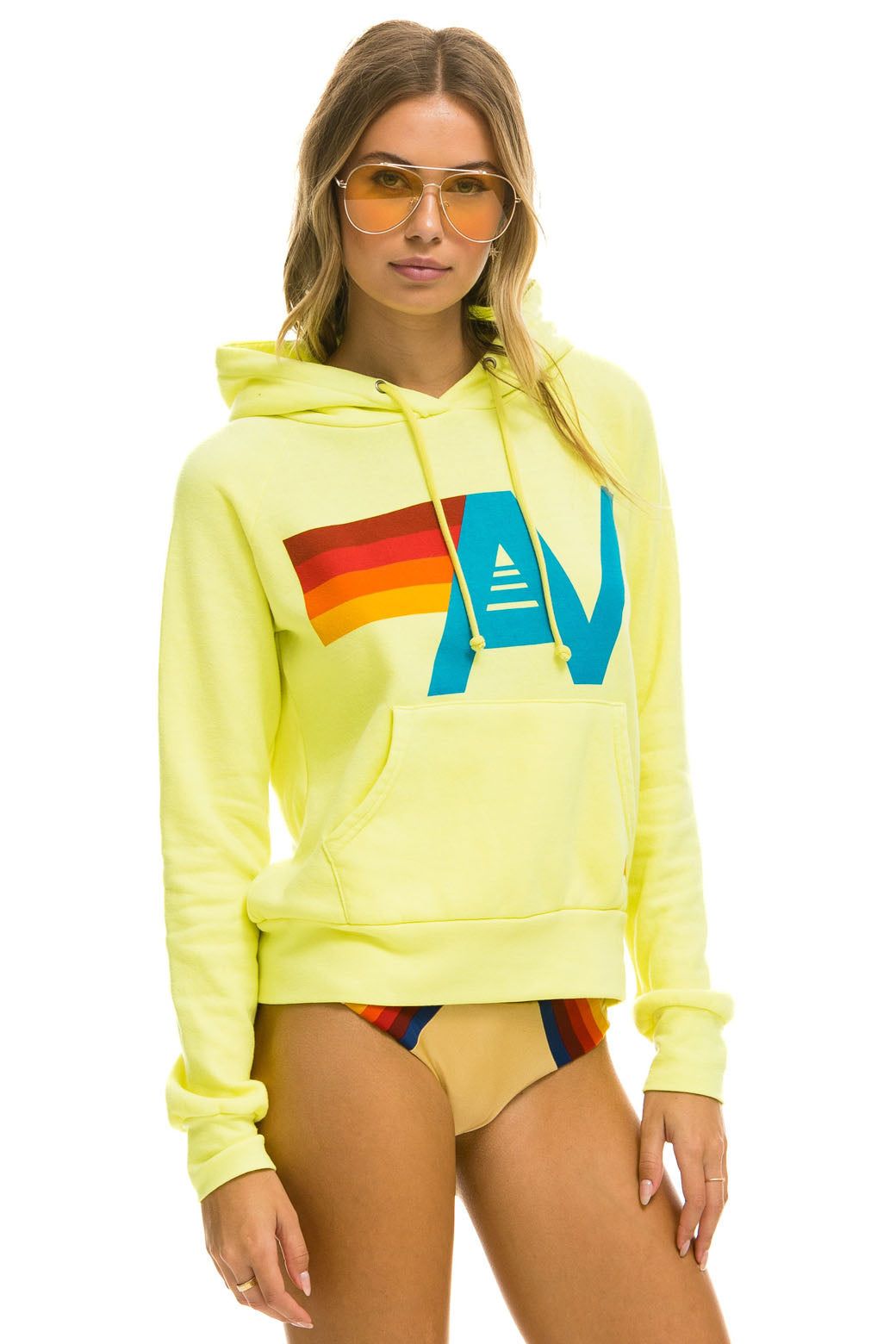 LOGO PULLOVER HOODIE - NEON YELLOW sold by Aviator Nation product image thumbnail 5