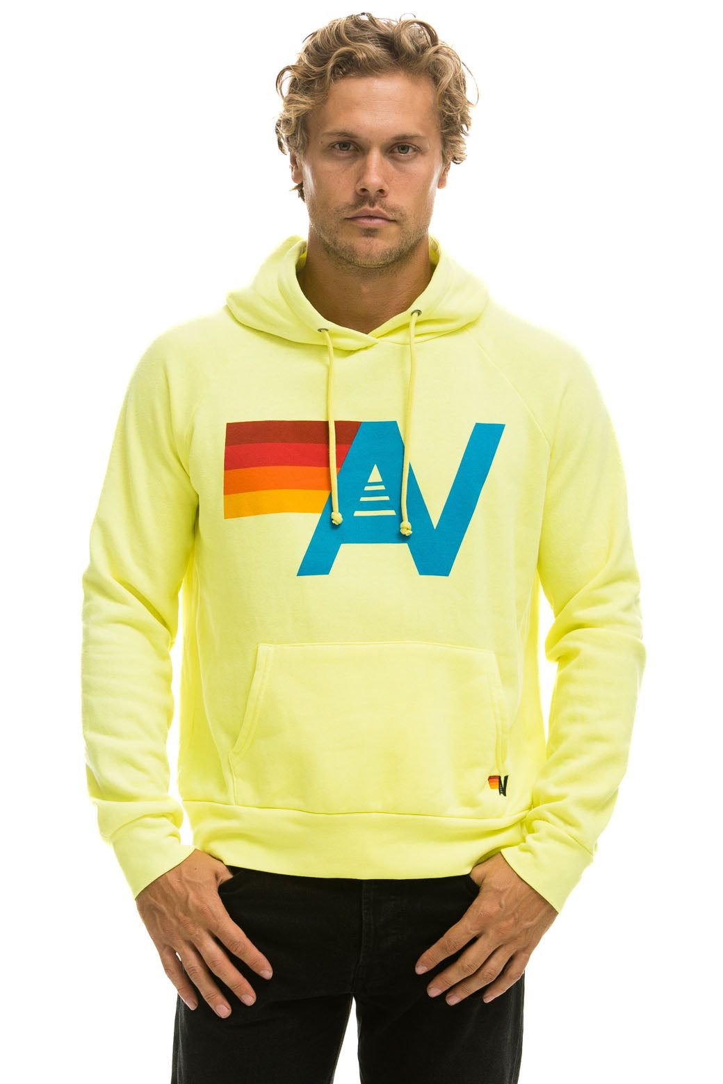 LOGO PULLOVER HOODIE - NEON YELLOW sold by Aviator Nation product image thumbnail 2
