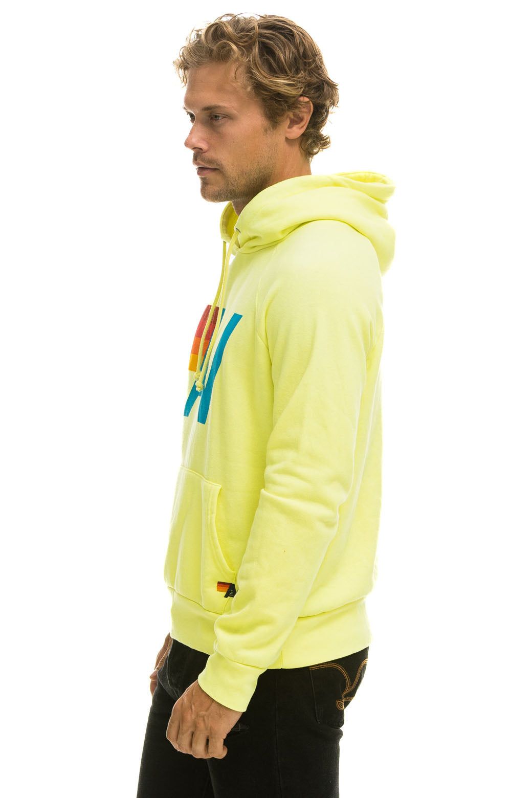 LOGO PULLOVER HOODIE - NEON YELLOW sold by Aviator Nation product image thumbnail 4