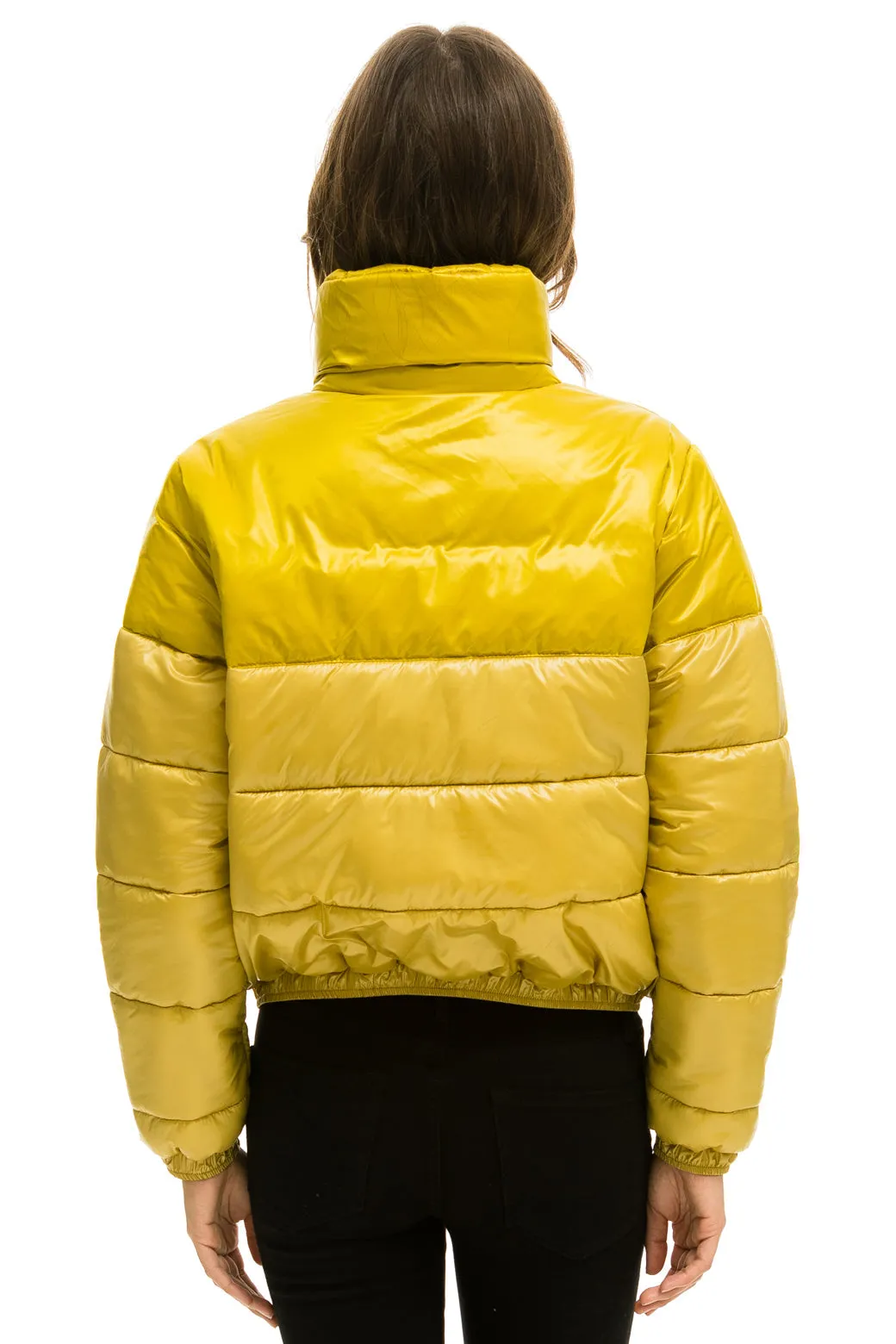 COLOR BLOCK HALF AND HALF APRES PUFFER JACKET - HONEY GLOSSY sold by Aviator Nation product image thumbnail 3