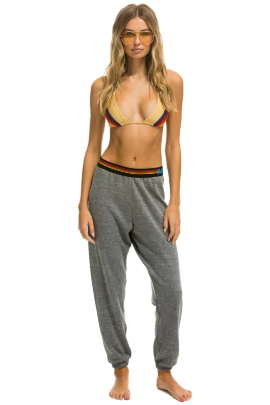 LOGO STRIPE SWEATPANTS - HEATHER GREY sold by Aviator Nation