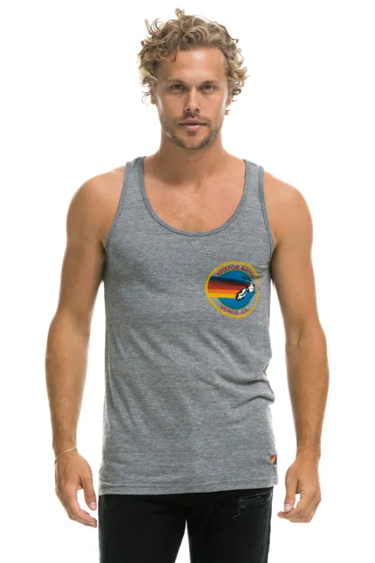 MEN'S AVIATOR NATION TANK - HEATHER GREY sold by Aviator Nation