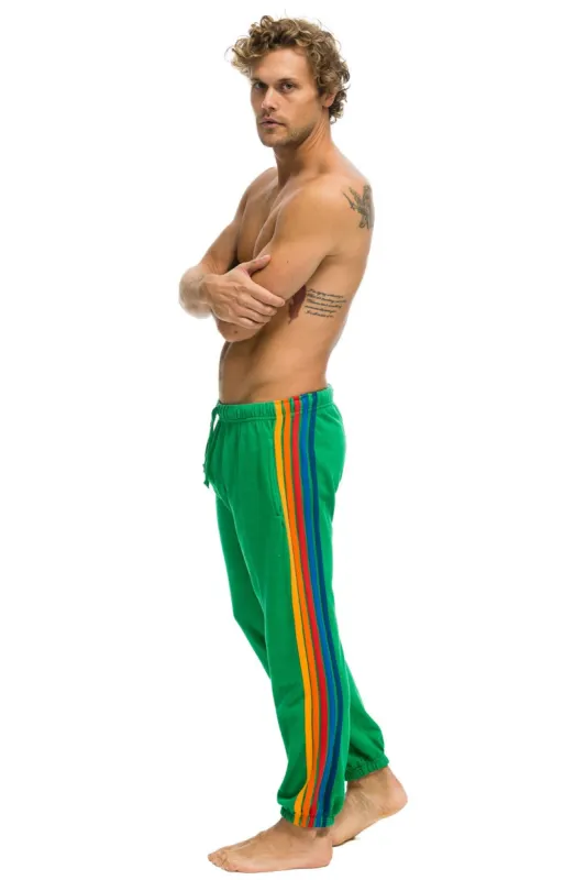 5 STRIPE SWEATPANTS - KELLY GREEN 2 sold by Aviator Nation