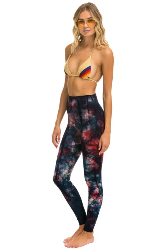 HAND DYED FULL LENGTH HI-RISE LEGGINGS - TIE DYE MULTI sold by Aviator Nation