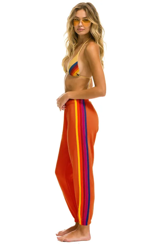5 STRIPE SWEATPANTS - ORANGE // YELLOW // PURPLE sold by Aviator Nation