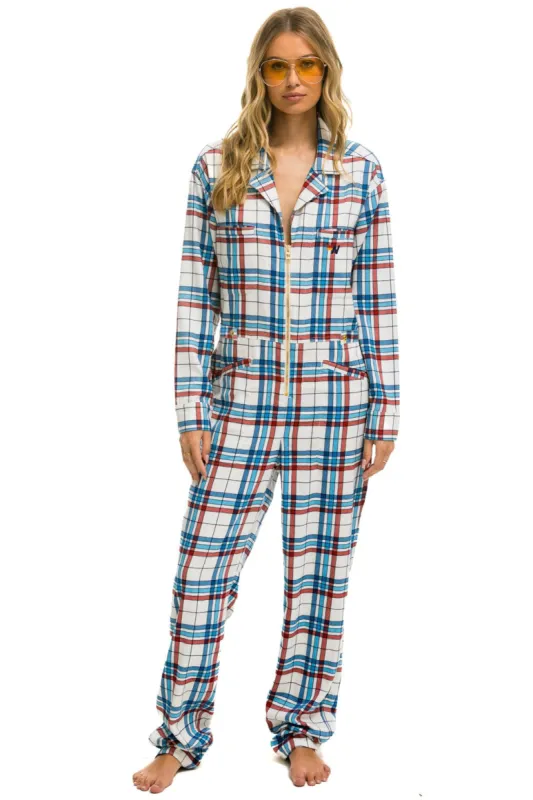 UNISEX PLAID FLIGHT SUIT - MONTAUK PLAID sold by Aviator Nation