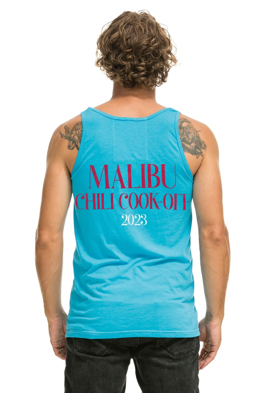 MALIBU CHILI COOK-OFF 2023 TANK TOP - NEON BLUE sold by Aviator Nation product image thumbnail 2