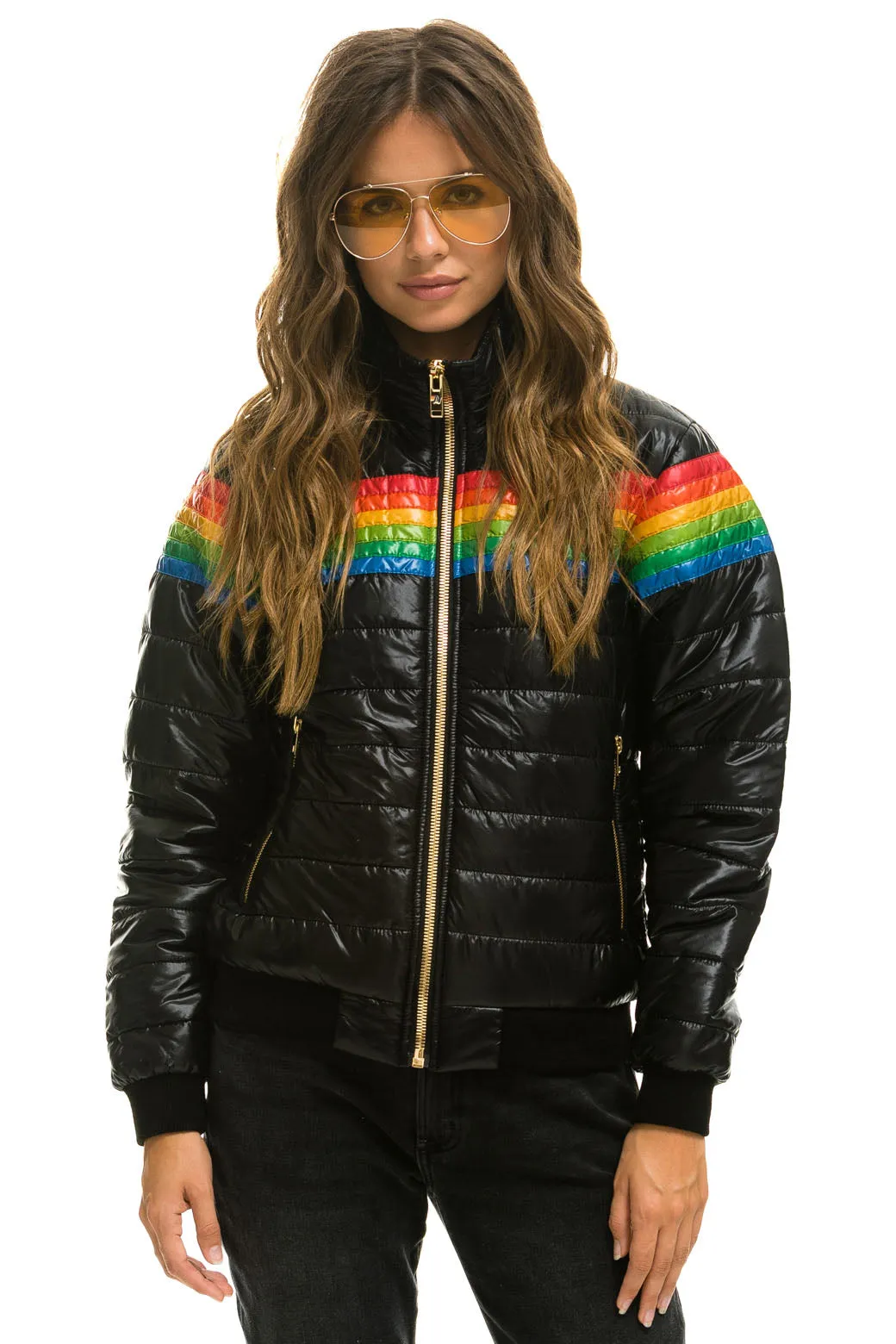 6 STRIPE JACKET - GLOSSY BLACK sold by Aviator Nation product image thumbnail 3