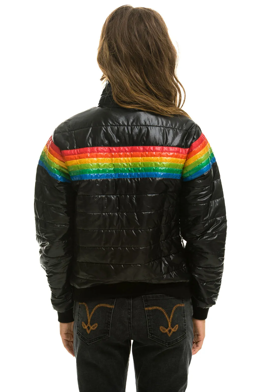 6 STRIPE JACKET - GLOSSY BLACK sold by Aviator Nation product image thumbnail 5