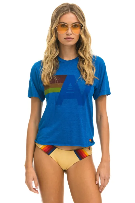 LOGO BOYFRIEND TEE - OCEAN sold by Aviator Nation