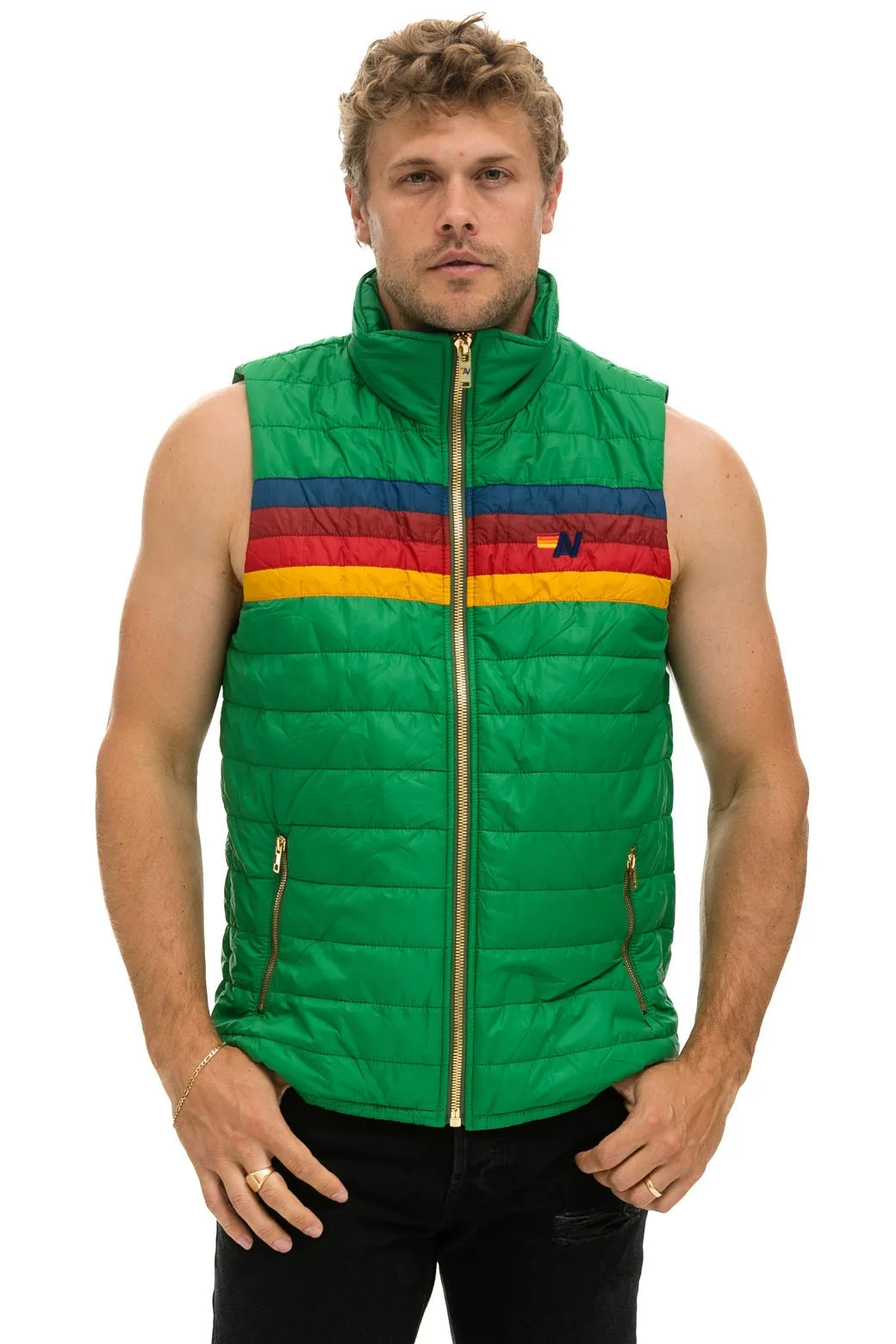 MEN'S 4 STRIPE VEST - AMAZON sold by Aviator Nation