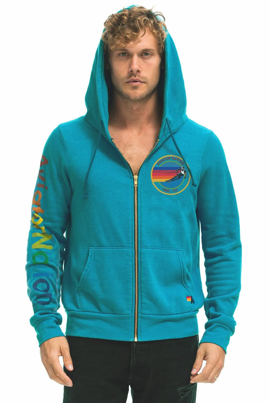AVIATOR NATION VAIL ZIP HOODIE - TEAL sold by Aviator Nation product image thumbnail 2