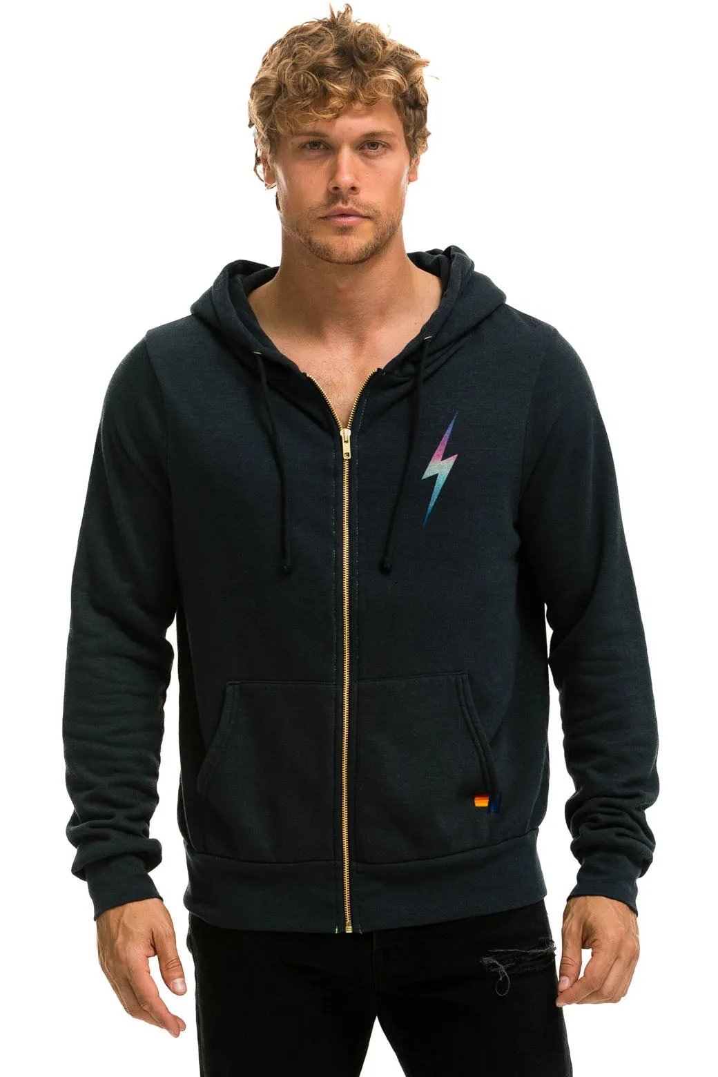 BOLT HOODIE - CHARCOAL // RAINBOW PINK sold by Aviator Nation product image thumbnail 2