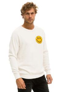 SMILEY 2 CREW SWEATSHIRT - VINTAGE WHITE sold by Aviator Nation