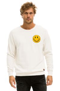 SMILEY 2 CREW SWEATSHIRT - VINTAGE WHITE sold by Aviator Nation