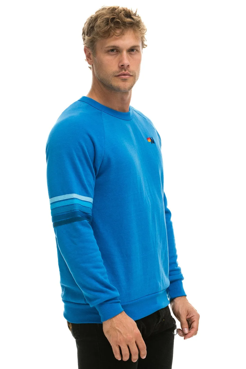 RUGBY STITCH CREW SWEATSHIRT - OCEAN // BLUE sold by Aviator Nation product image thumbnail 4