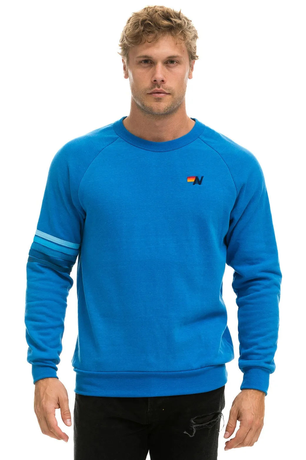 RUGBY STITCH CREW SWEATSHIRT - OCEAN // BLUE sold by Aviator Nation product image thumbnail 3