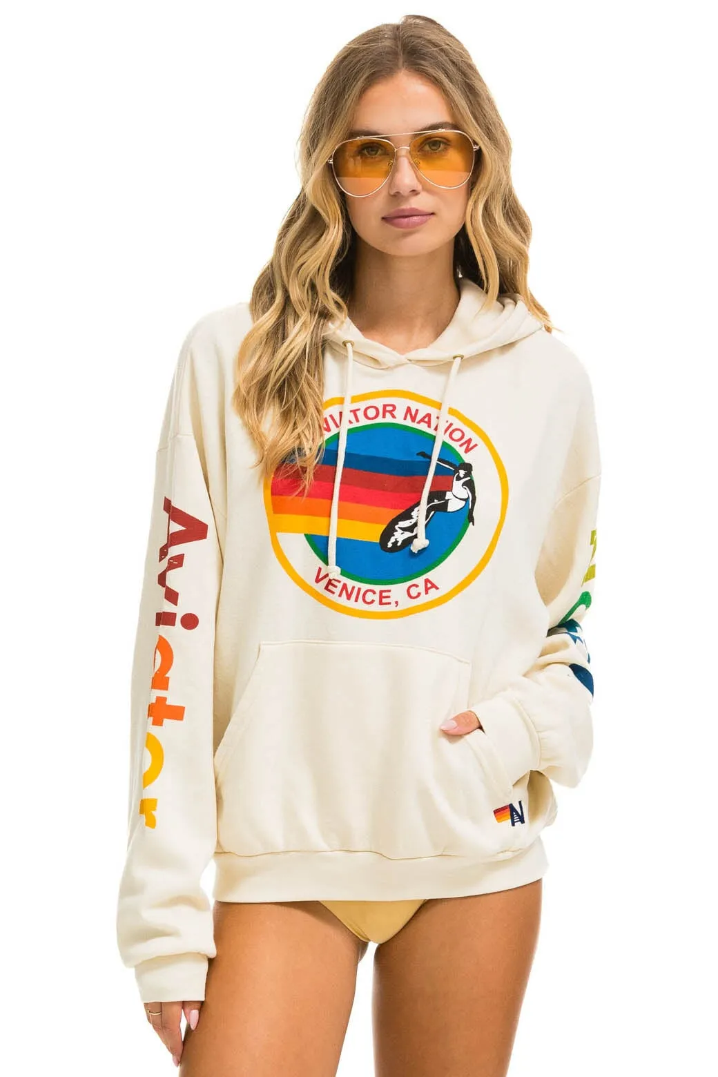 AVIATOR NATION RELAXED PULLOVER HOODIE - VINTAGE WHITE sold by Aviator Nation product image thumbnail 3