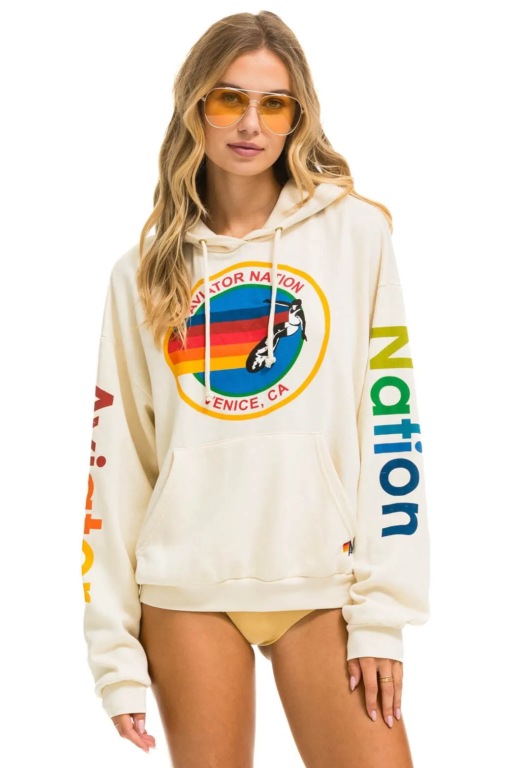 AVIATOR NATION RELAXED PULLOVER HOODIE - VINTAGE WHITE sold by Aviator Nation