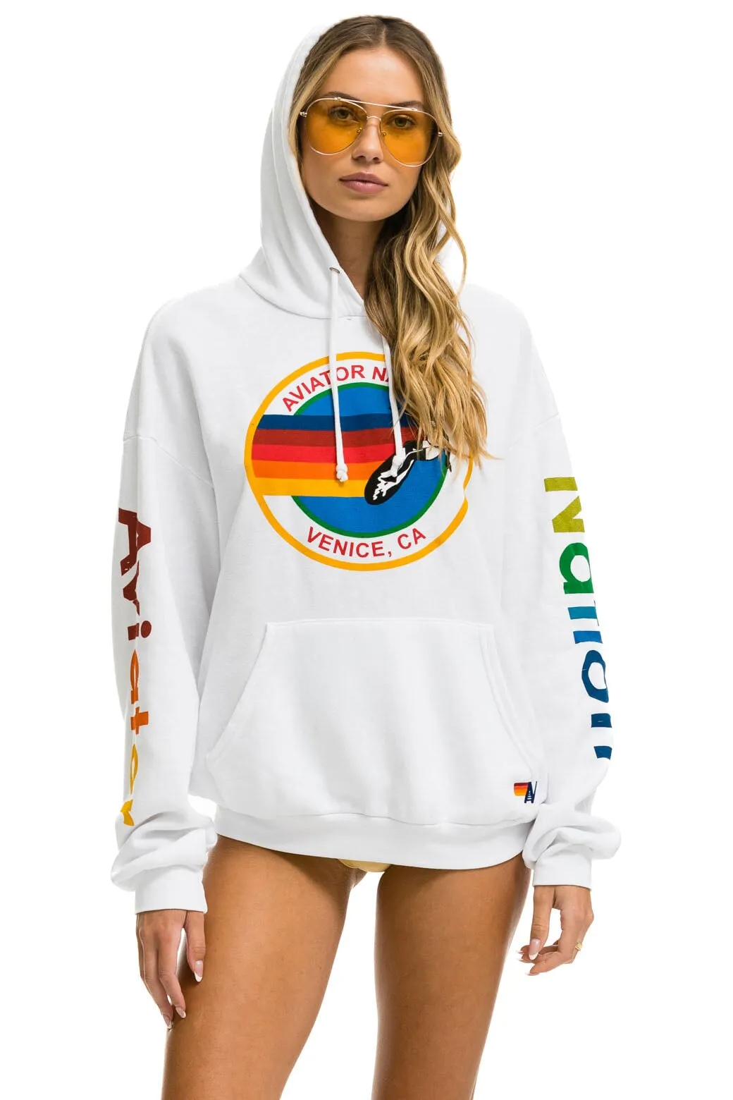 AVIATOR NATION RELAXED PULLOVER HOODIE - WHITE sold by Aviator Nation