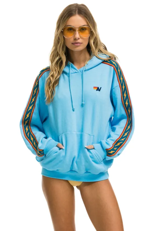 BOLT STRIPE RELAXED PULLOVER HOODIE - SKY sold by Aviator Nation