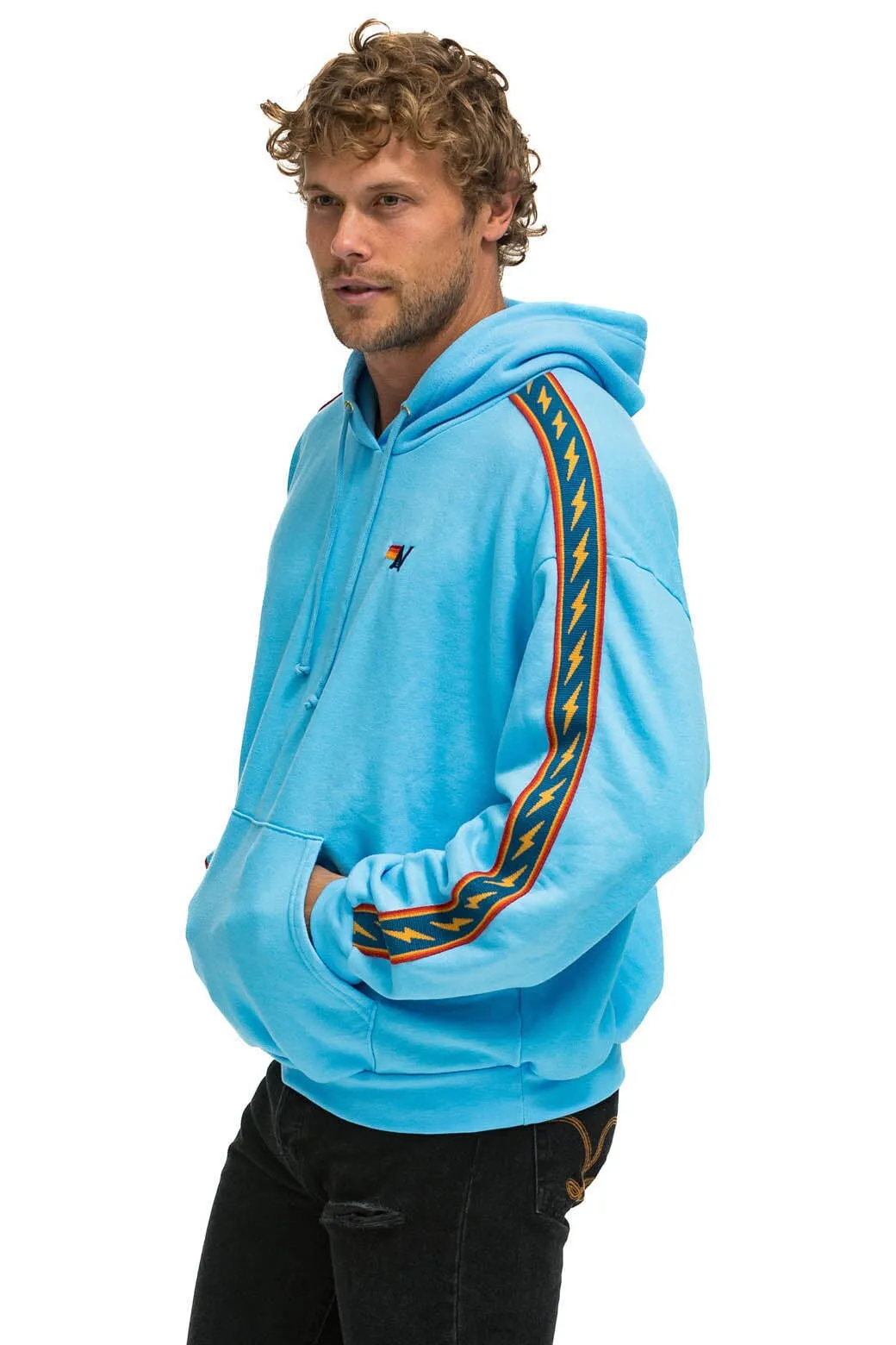 BOLT STRIPE RELAXED PULLOVER HOODIE - SKY sold by Aviator Nation product image thumbnail 5