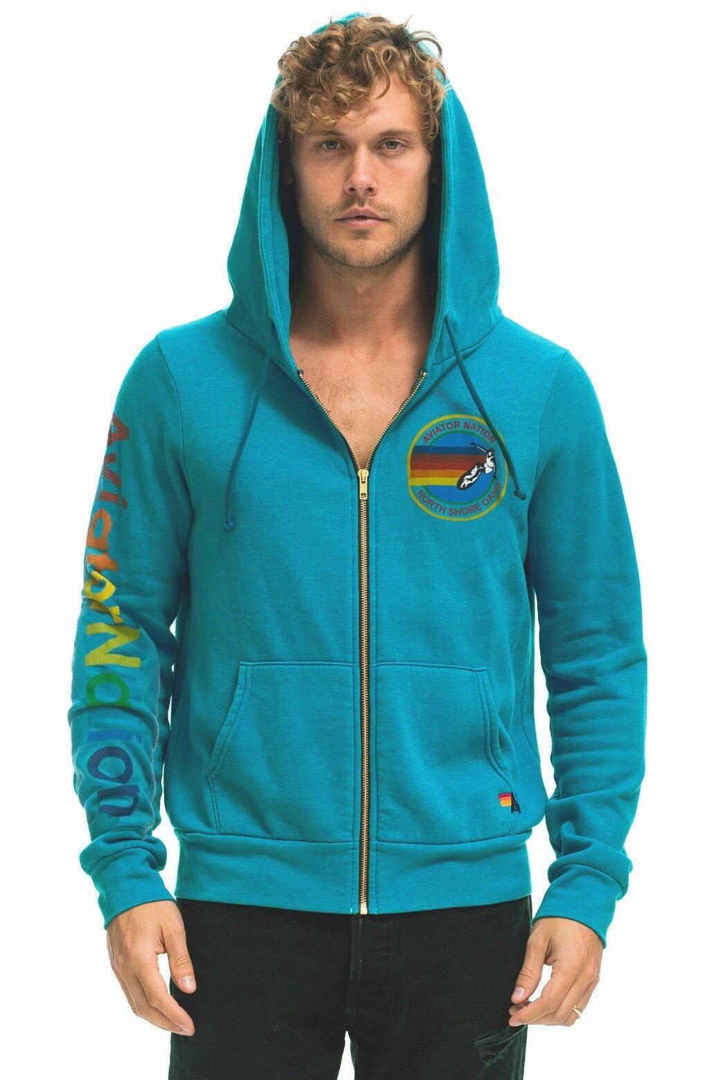 AVIATOR NATION NORTH SHORE HOODIE - TEAL sold by Aviator Nation product image thumbnail 2