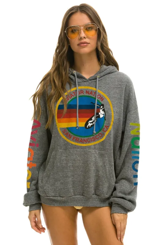 AVIATOR NATION SAN FRANCISCO RELAXED PULLOVER HOODIE - HEATHER GREY sold by Aviator Nation