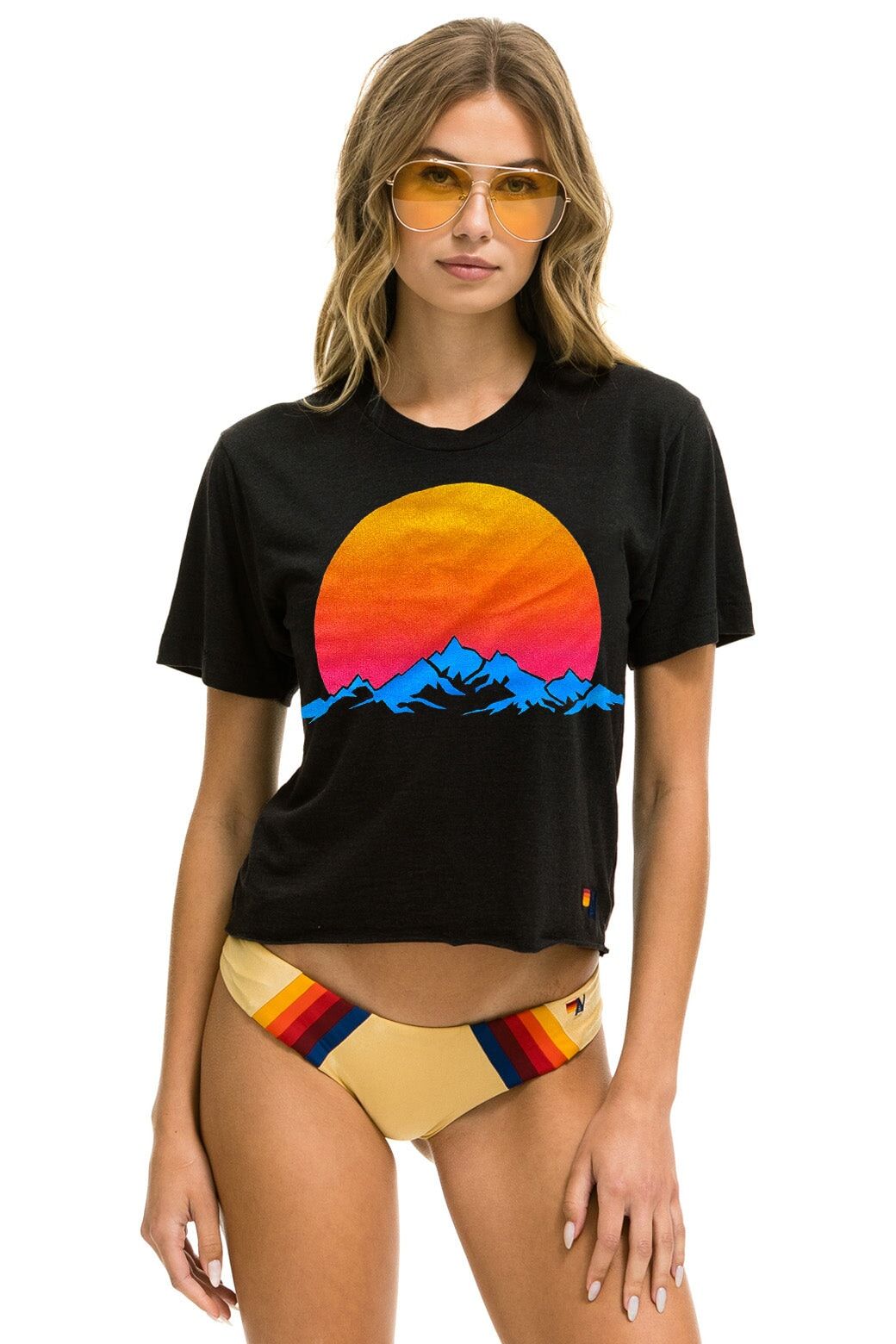 JAZZ ASPEN SNOWMASS 2023 BOYFRIEND TEE - BLACK sold by Aviator Nation