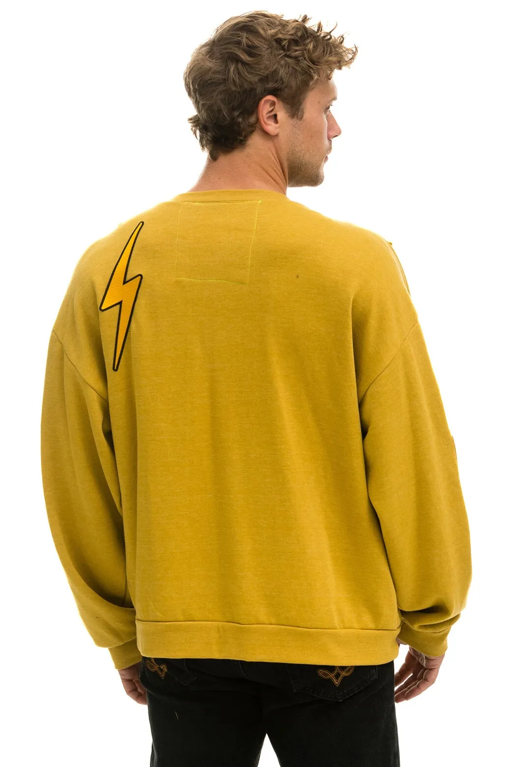 VINTAGE PATCH RELAXED CREW SWEATSHIRT - KHAKI sold by Aviator Nation product image thumbnail 5