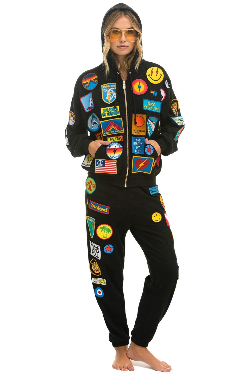 VINTAGE PATCH SWEATPANTS - BLACK sold by Aviator Nation product image thumbnail 5