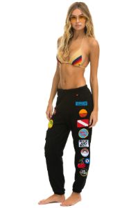 VINTAGE PATCH SWEATPANTS - BLACK sold by Aviator Nation