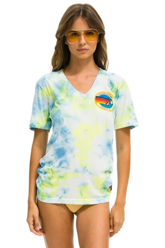 AVIATOR NATION VENICE SMALL CIRCLE VNECK - TIE DYE NEON YELLOW sold by Aviator Nation