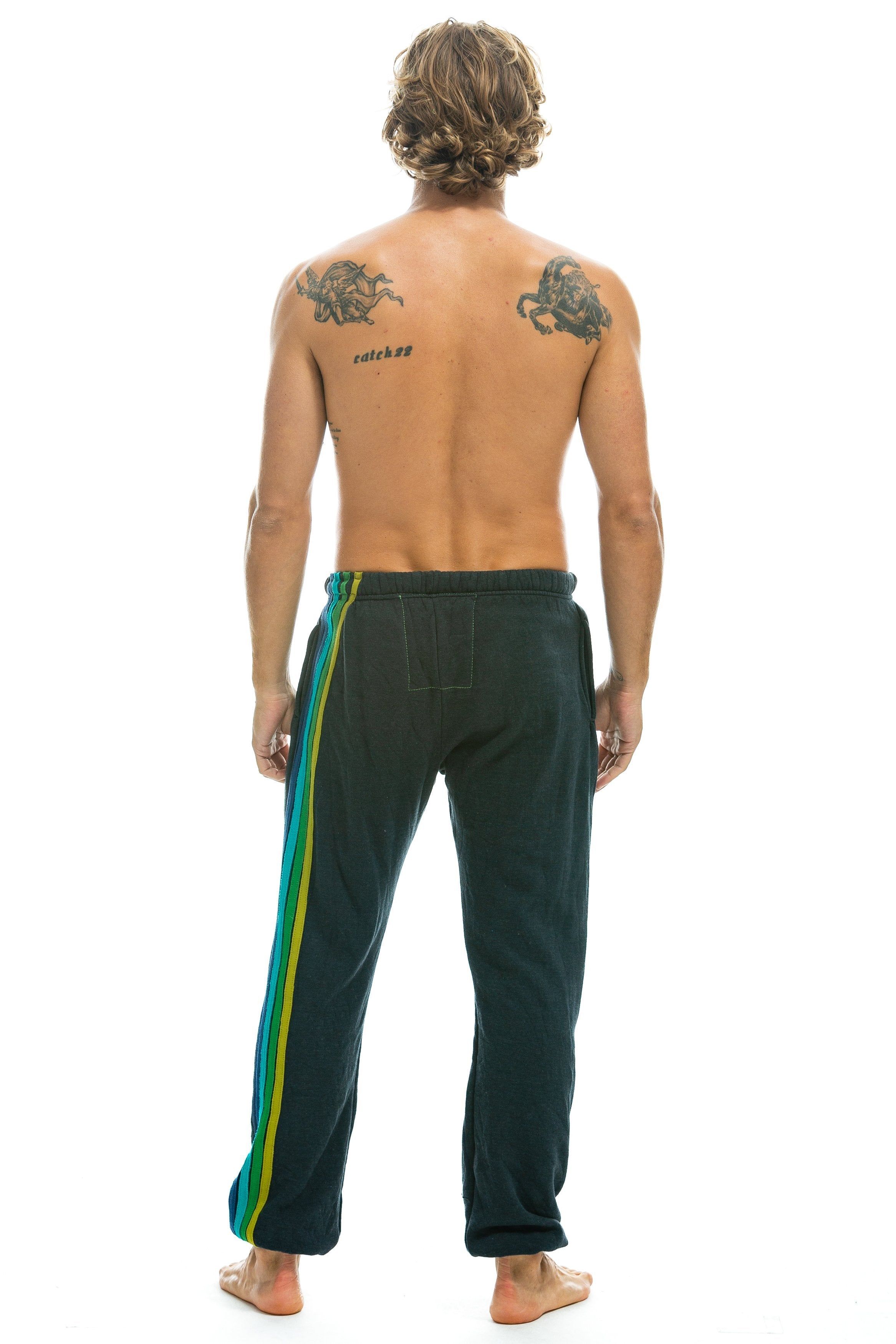 5 STRIPE SWEATPANTS - CHARCOAL // GREEN STRIPES sold by Aviator Nation product image thumbnail 2