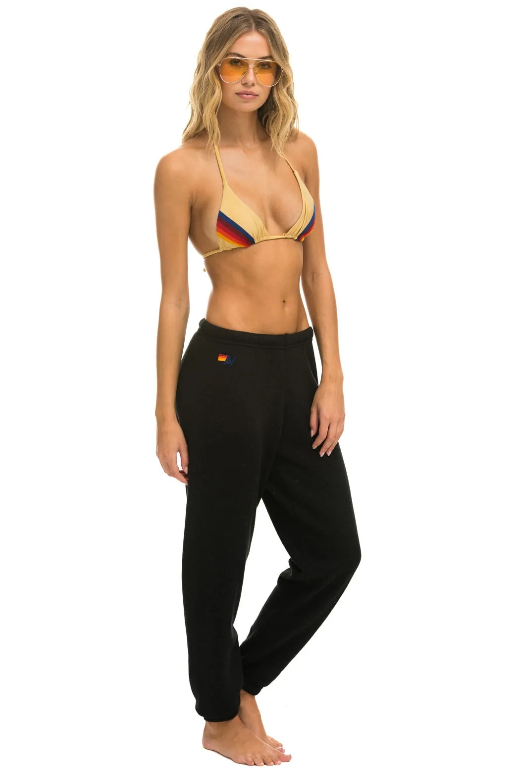 5 STRIPE SWEATPANTS - BLACK // BLUE sold by Aviator Nation product image thumbnail 3