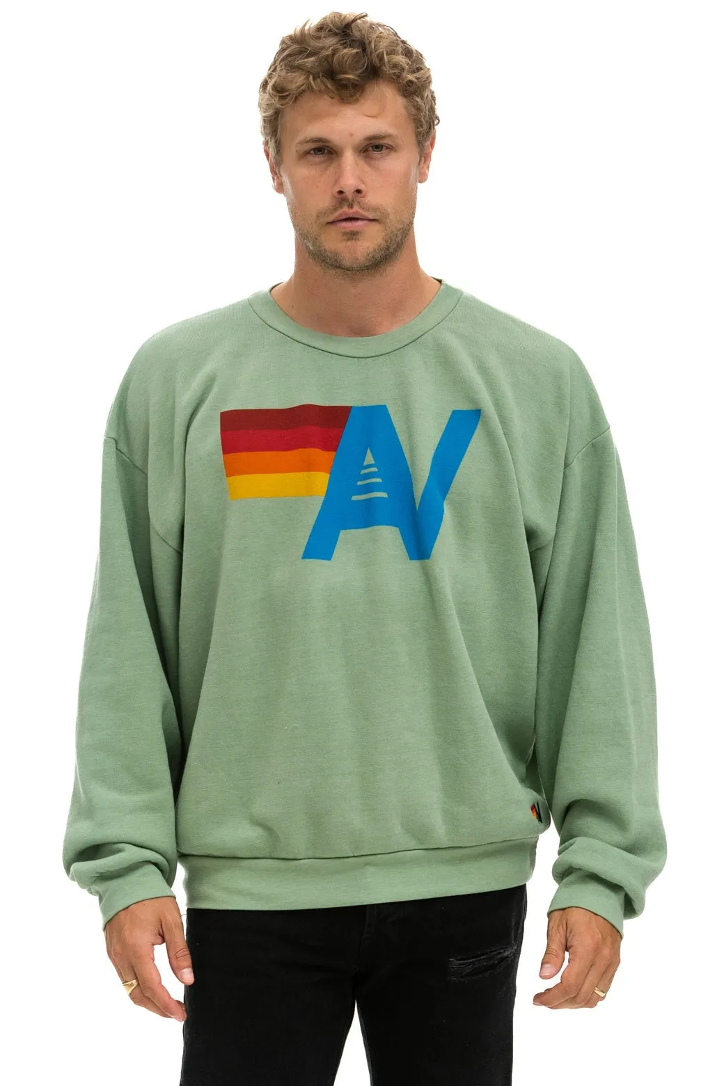 LOGO RELAXED CREW SWEATSHIRT - SAGE sold by Aviator Nation product image thumbnail 2