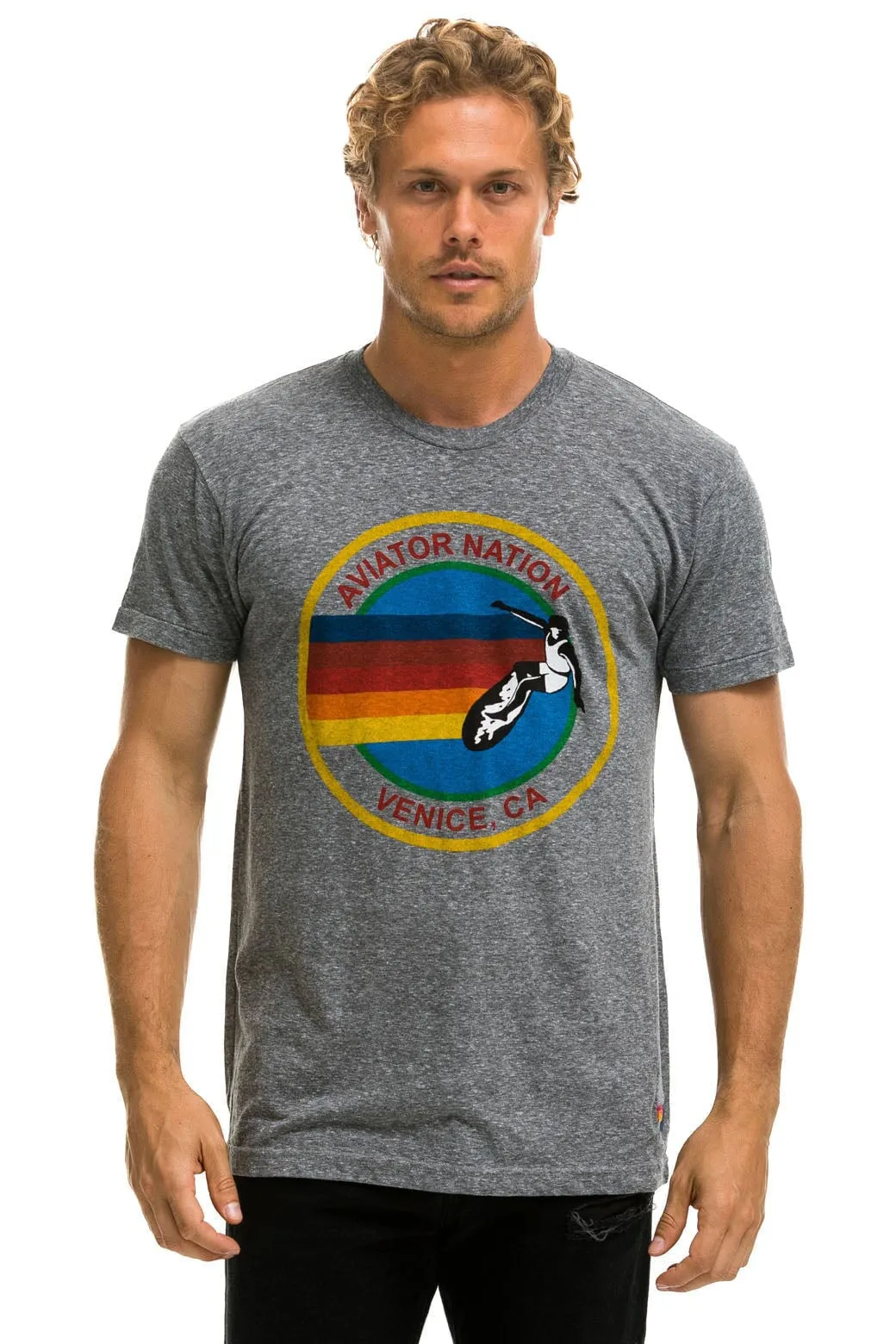 SIGNATURE TEE - HEATHER GREY sold by Aviator Nation product image thumbnail 2