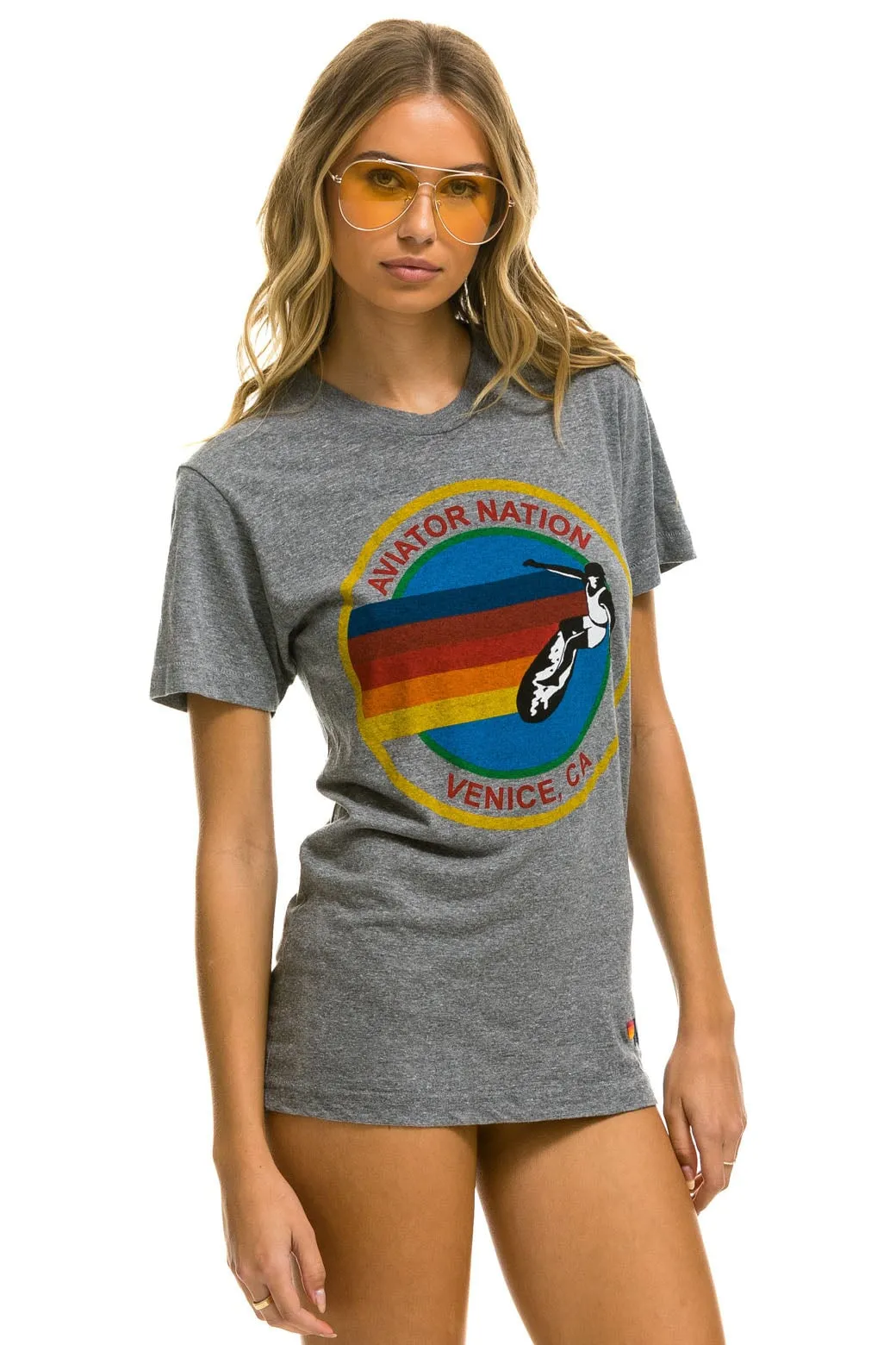 SIGNATURE TEE - HEATHER GREY sold by Aviator Nation product image thumbnail 5