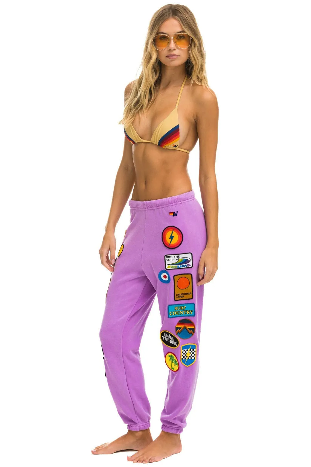 VINTAGE PATCH SWEATPANTS - NEON PURPLE sold by Aviator Nation product image thumbnail 2