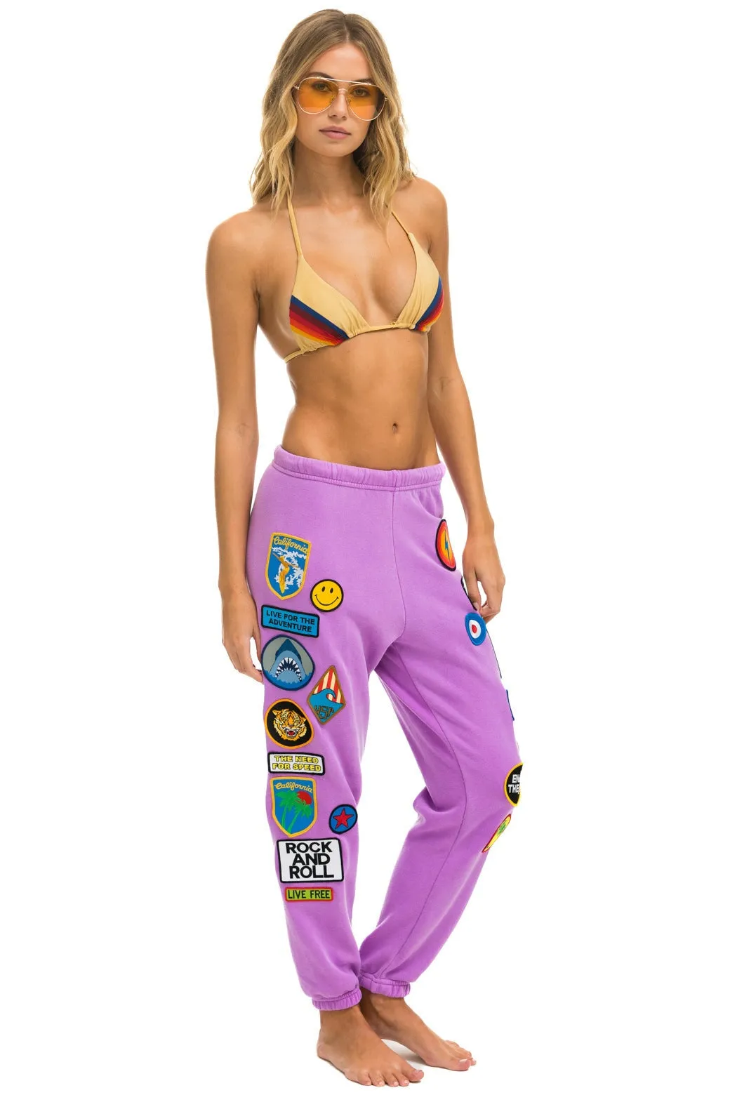 VINTAGE PATCH SWEATPANTS - NEON PURPLE sold by Aviator Nation product image thumbnail 3
